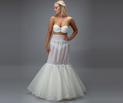 bride in a white petticoat