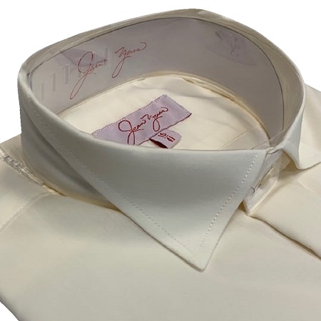 Wedding/Formal Mens Ivory Victorian Wing Collar Shirt Tailored Fit 