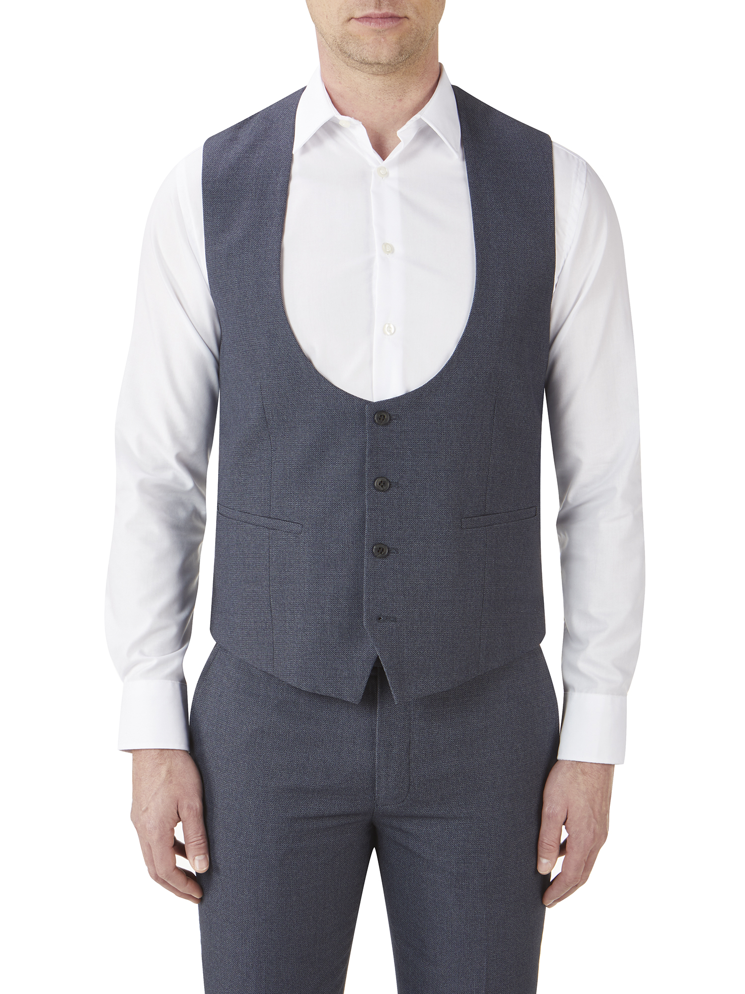 navy scoop waistcoat