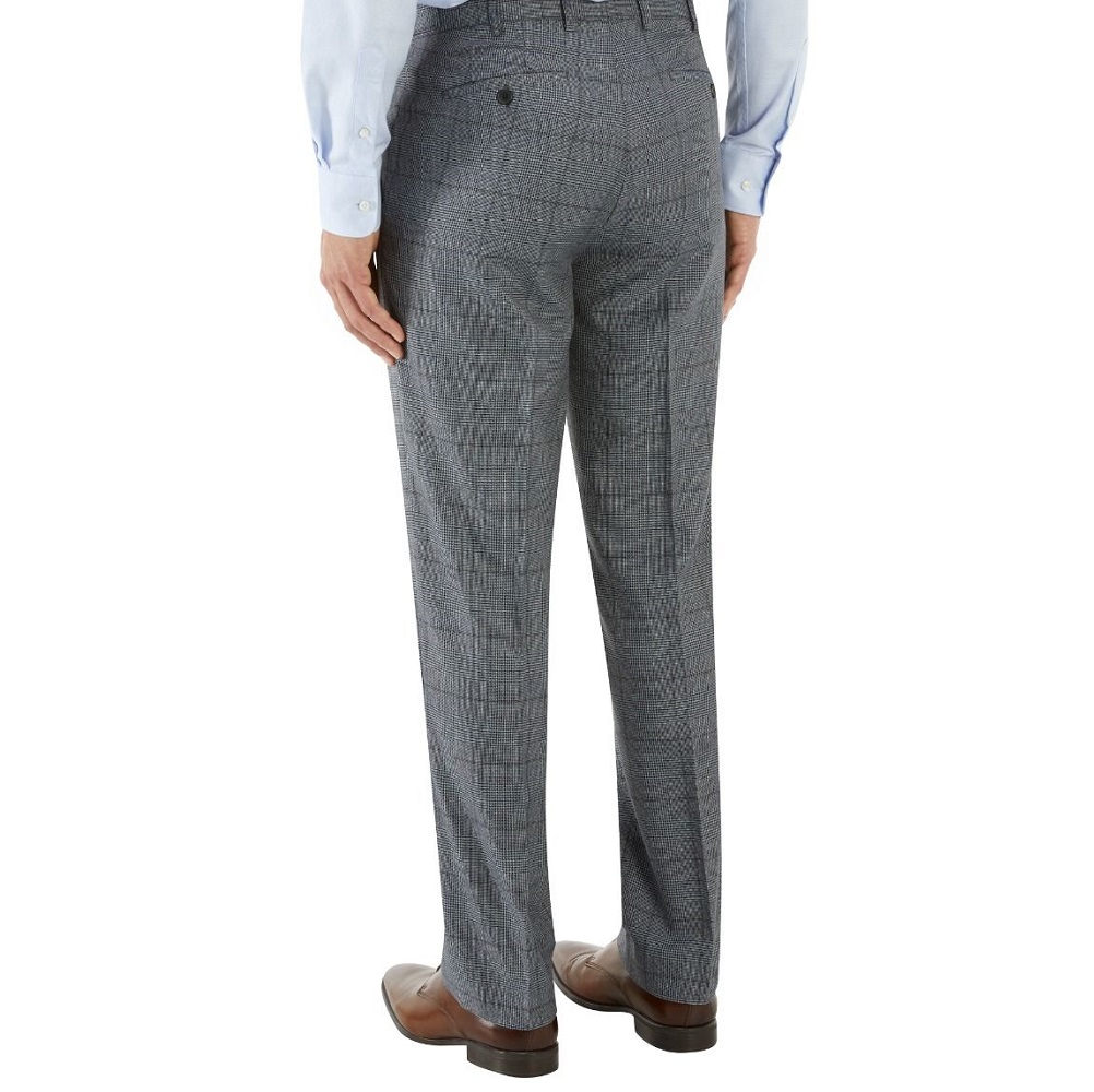 Reece Blue Heritage Check TF Trousers - 4 The Wedding