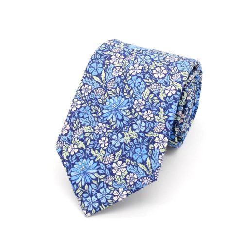 Liberty Blue Moon Flower Tie & Pocket Square - Image 2